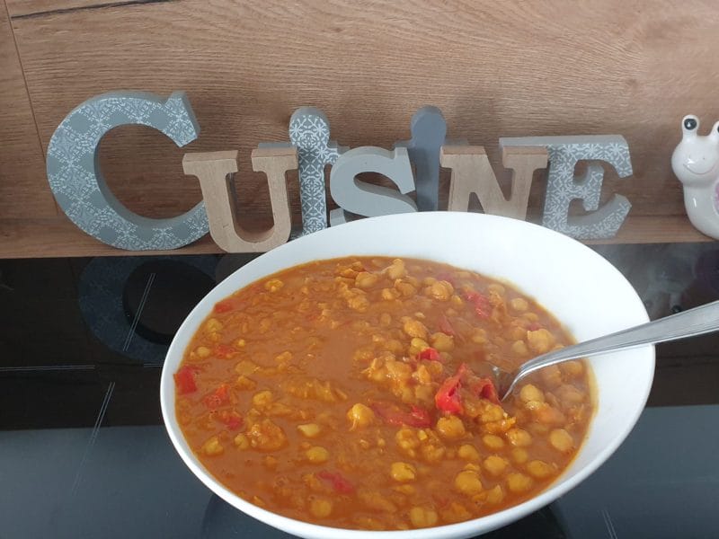 Cliquez pour zoomer ! Curry de pois chiches au lait de coco Thermomix par Petroni