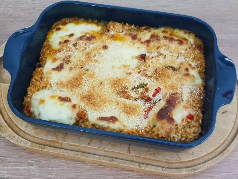 Gratin de riz façon pizza au Thermomix - Cookomix