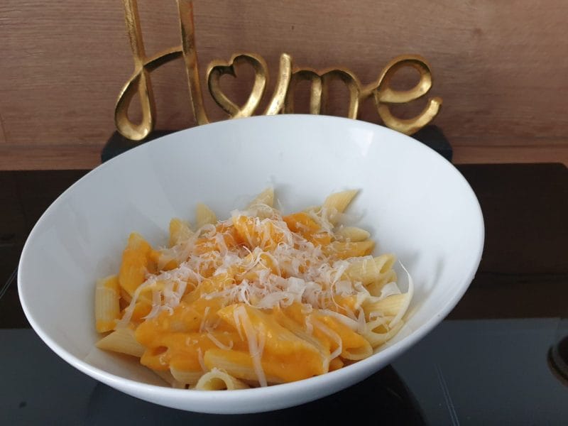 Cliquez pour zoomer ! Tortiglioni à la crème de butternut confite au four Thermomix par Petroni
