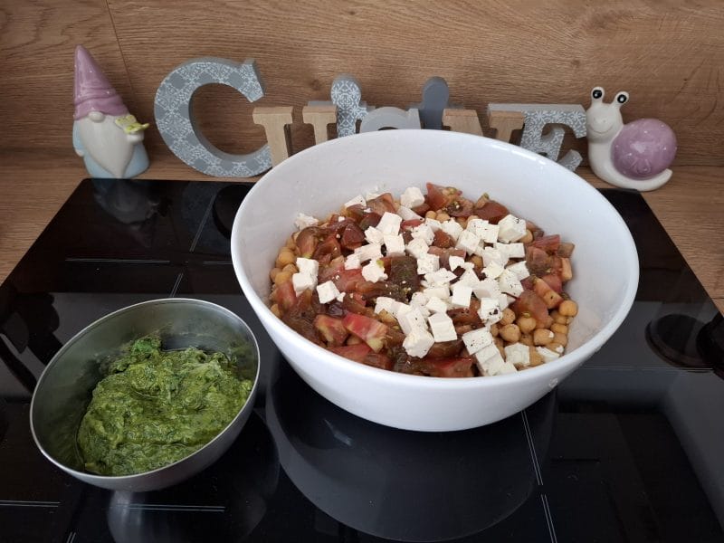 Cliquez pour zoomer ! Salade de pois chiches au pesto Thermomix par Petroni