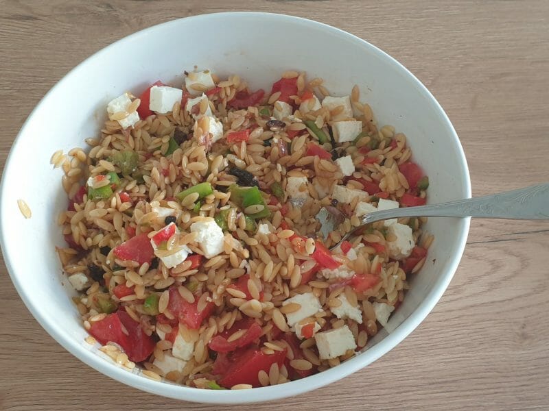 Cliquez pour zoomer ! Salade d’orzo à la méditerranéenne Thermomix par Petroni