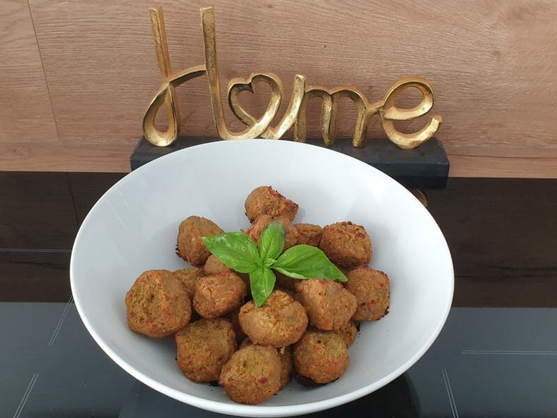 Cliquez pour zoomer ! Boulettes d aubergine aux pois chiches Thermomix par Petroni
