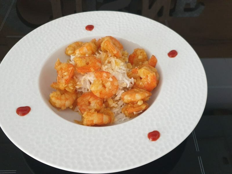 Cliquez pour zoomer ! Crevettes sautées à l’ail et à la bière Thermomix par Petroni