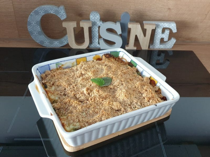Cliquez pour zoomer ! Gratin de courgette à la ricotta et crumble Thermomix par Petroni