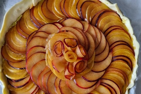 Cliquez pour zoomer ! Tarte aux pêches jaunes et pistache Thermomix par sam_dias