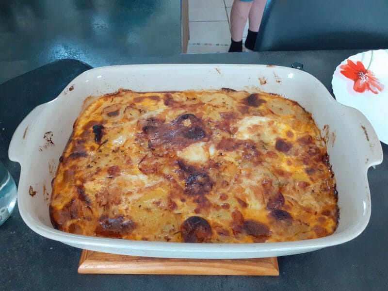 Cliquez pour zoomer ! Gratin de pommes de terre au chorizo Thermomix par breizhcarole