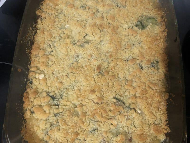 Cliquez pour zoomer ! Crumble courgettes, chèvre et lardons Thermomix par mag2218