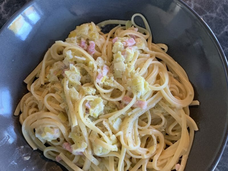 Cliquez pour zoomer ! Tagliatelles à la crème de poireaux Thermomix par lisa_merulla