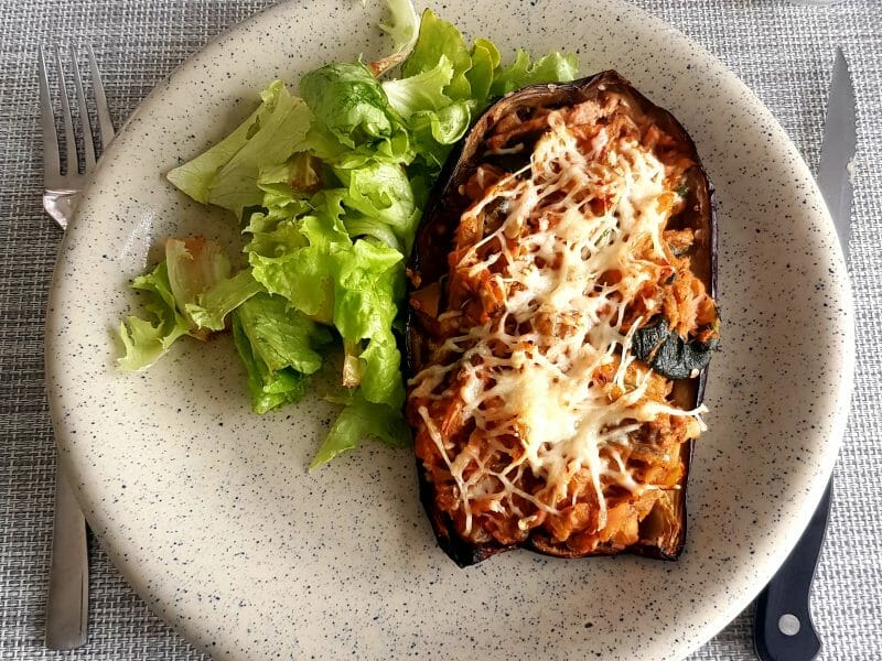 Cliquez pour zoomer ! Aubergines farcies au thon Thermomix par Jez