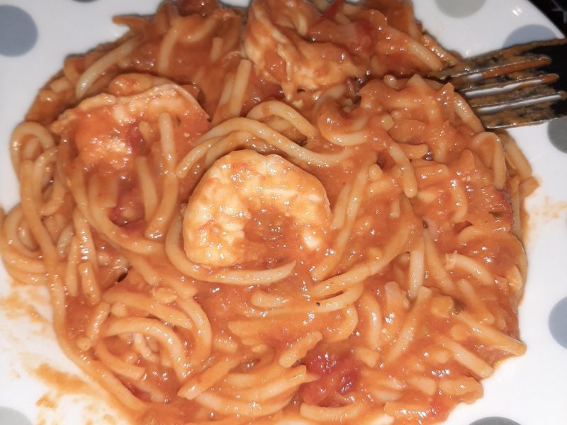 Cliquez pour zoomer ! Spaghettis aux crevettes et à l’ail Thermomix par 30lenamax03