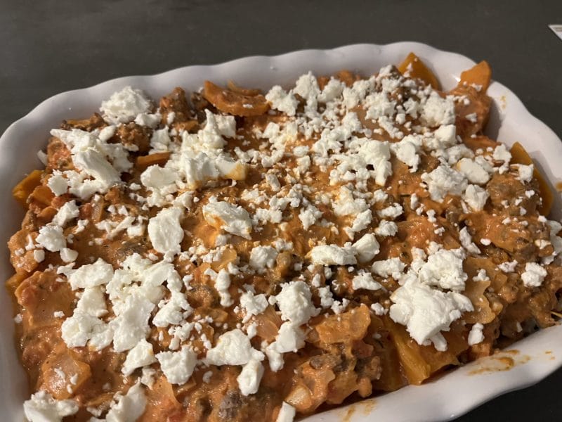 Cliquez pour zoomer ! Casserole de patates douces à la viande hachée et fêta Thermomix par caroline59470