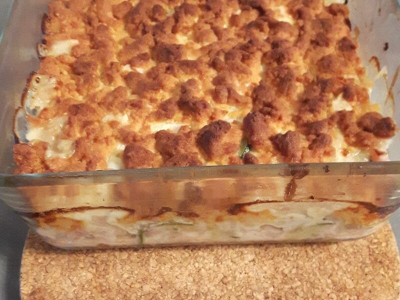 Cliquez pour zoomer ! Crumble courgettes, chèvre et lardons Thermomix par Sophie08