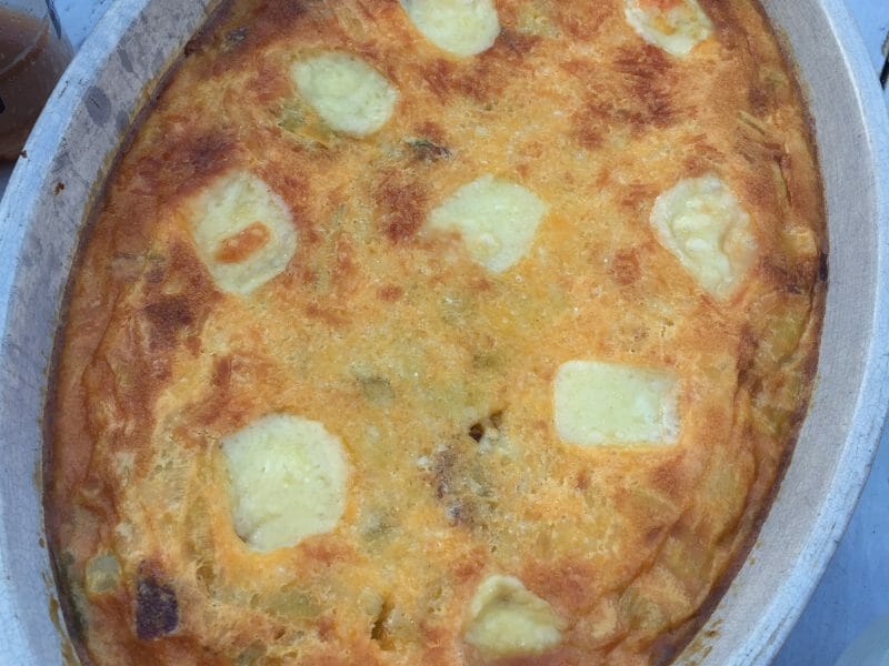 Cliquez pour zoomer ! Clafoutis cancoillotte, poireaux et chorizo Thermomix par Elo Jeff