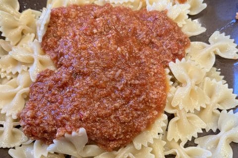 Cliquez pour zoomer ! Farfalle aux chipolatas Thermomix par chti95