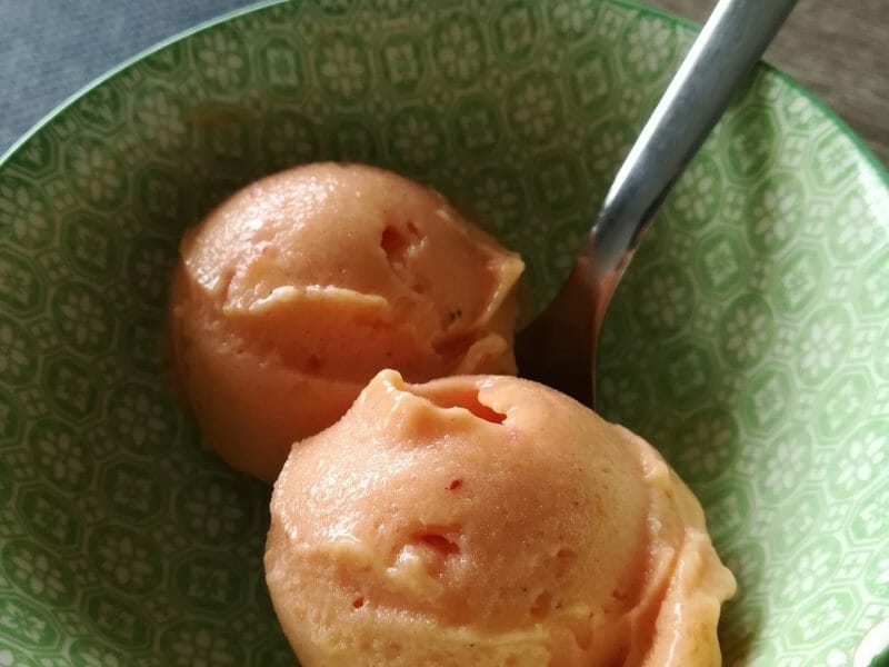 Cliquez pour zoomer ! Sorbet pêche Thermomix par BogouM