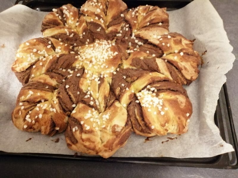 Cliquez pour zoomer ! Brioche étoilée au Nutella Thermomix par nelly42800
