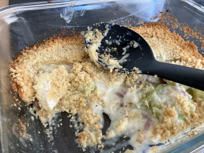 Cliquez pour zoomer ! Crumble courgettes, chèvre et lardons Thermomix par mld56