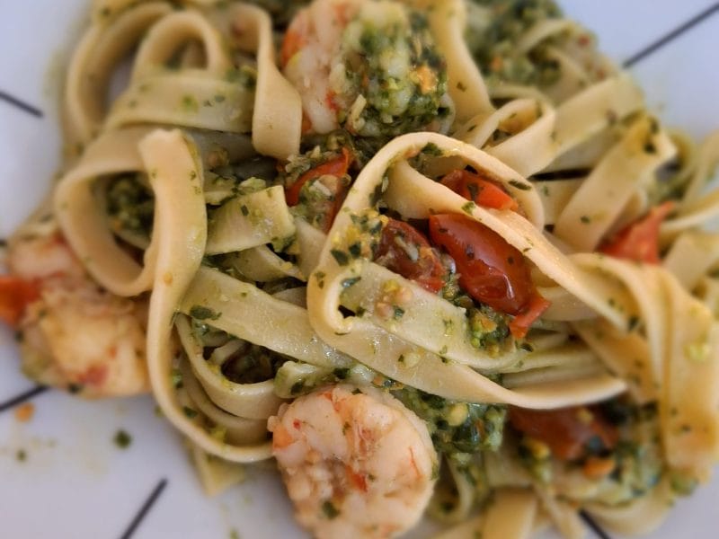Cliquez pour zoomer ! Farfalle au pesto et crevettes Thermomix par marina2344