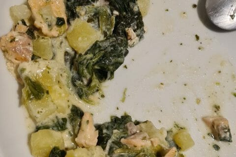 Cliquez pour zoomer ! Gratin de pommes de terre, saumon et épinards Thermomix par Jade