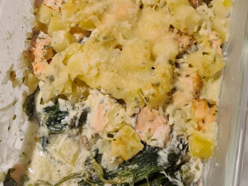 Cliquez pour zoomer ! Gratin de pommes de terre, saumon et épinards Thermomix par Jade