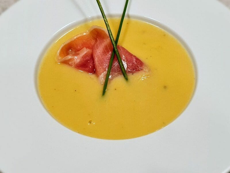Cliquez pour zoomer ! Crème de poireaux, poires et jambon cru Thermomix par guyotza