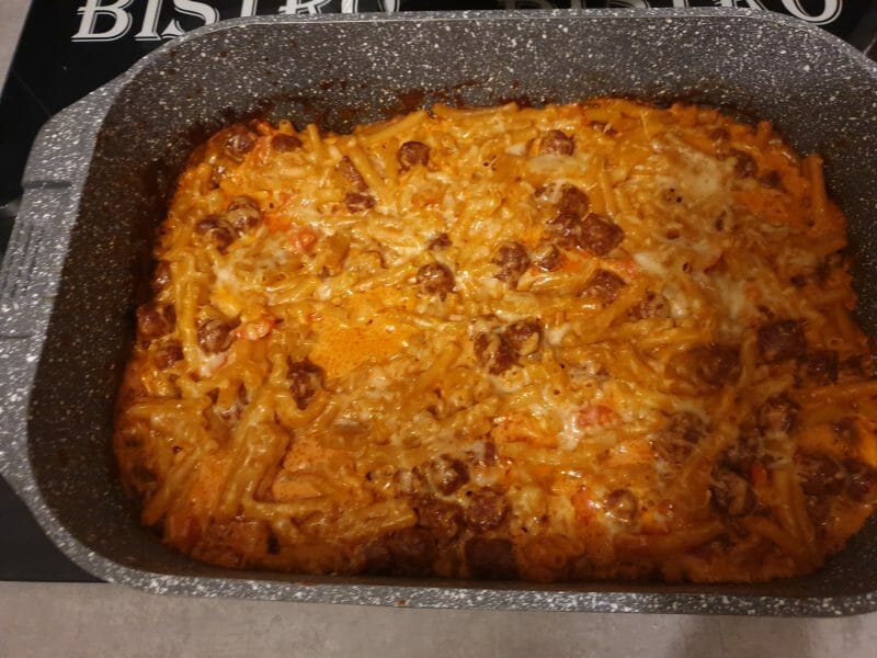 Cliquez pour zoomer ! Gratin de torsades aux merguez Thermomix par bouboule2