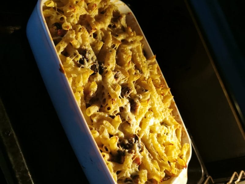 Cliquez pour zoomer ! Gratin de pennes aux champignons Thermomix par sooo59