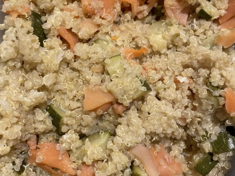 Cliquez pour zoomer ! Risotto de quinoa, courgettes et saumon Thermomix par charlene0711
