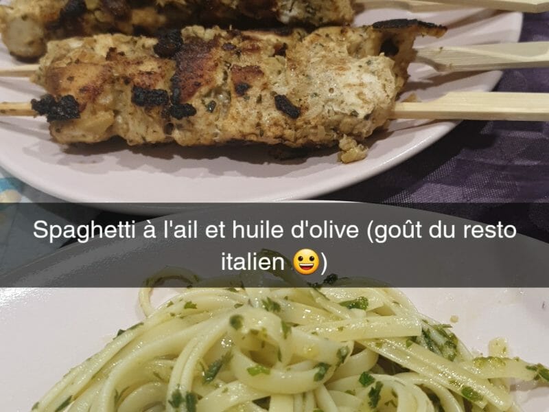 Cliquez pour zoomer ! Spaghetti à l’ail et à l’huile d’olive Thermomix par Cynthia