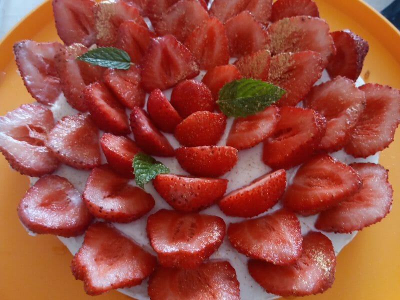 Cliquez pour zoomer ! Tarte aux fraises sans cuisson Thermomix par Pepette