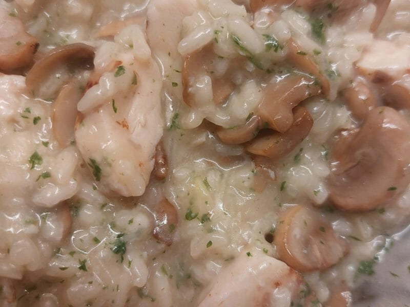 Cliquez pour zoomer ! Risotto poulet et champignons Thermomix par celine_331
