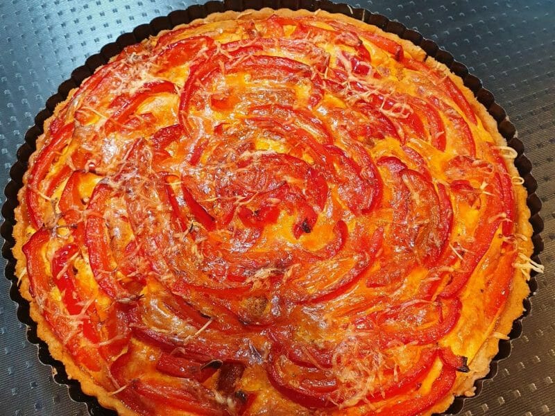 Cliquez pour zoomer ! Quiche poivrons et chorizo Thermomix par sonian