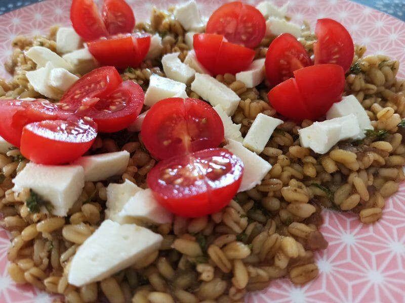 Cliquez pour zoomer ! Salade d’ebly, oignon caramélisé & mozzarella Thermomix par GumyRunner38