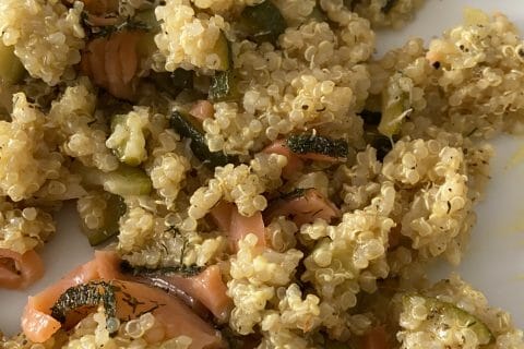 Cliquez pour zoomer ! Risotto de quinoa, courgettes et saumon Thermomix par alexbertheau