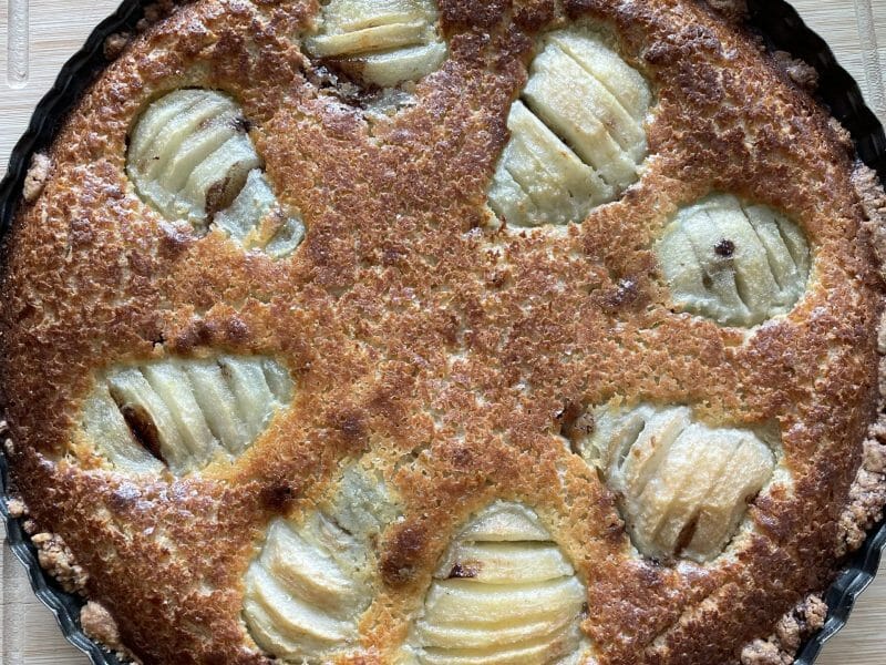 Cliquez pour zoomer ! Tarte aux poires sur lit de chocolat Thermomix par olympe974
