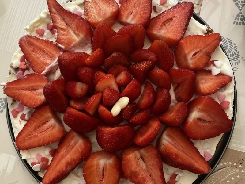 Cliquez pour zoomer ! Tarte aux fraises sans cuisson Thermomix par Marionnette ☀️