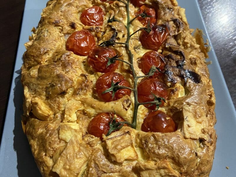 Cliquez pour zoomer ! Cake tomates mozzarella et lardons Thermomix par Marie