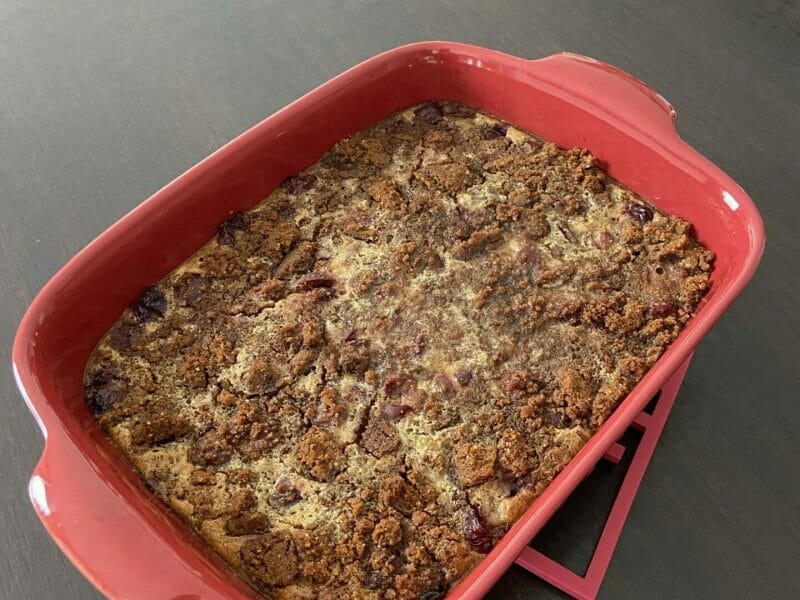 Cliquez pour zoomer ! Clafoutis cerises, noisettes et crumble spéculoos Thermomix par Marie