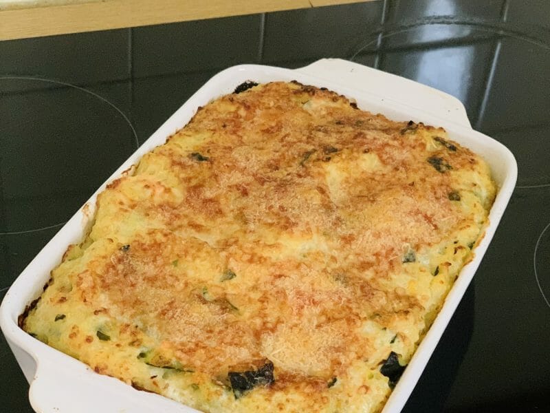 Cliquez pour zoomer ! Gratin de perles, saumon et courgettes Thermomix par midoumiom