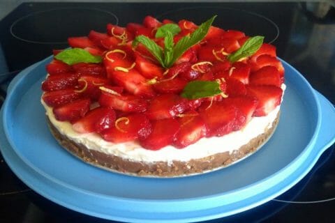Cliquez pour zoomer ! Tarte aux fraises sans cuisson Thermomix par Phalae