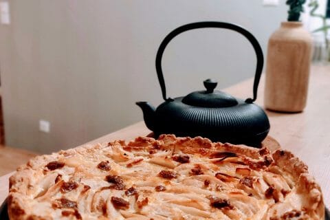 Cliquez pour zoomer ! Tarte aux poires sur lit de chocolat Thermomix par juju19chp