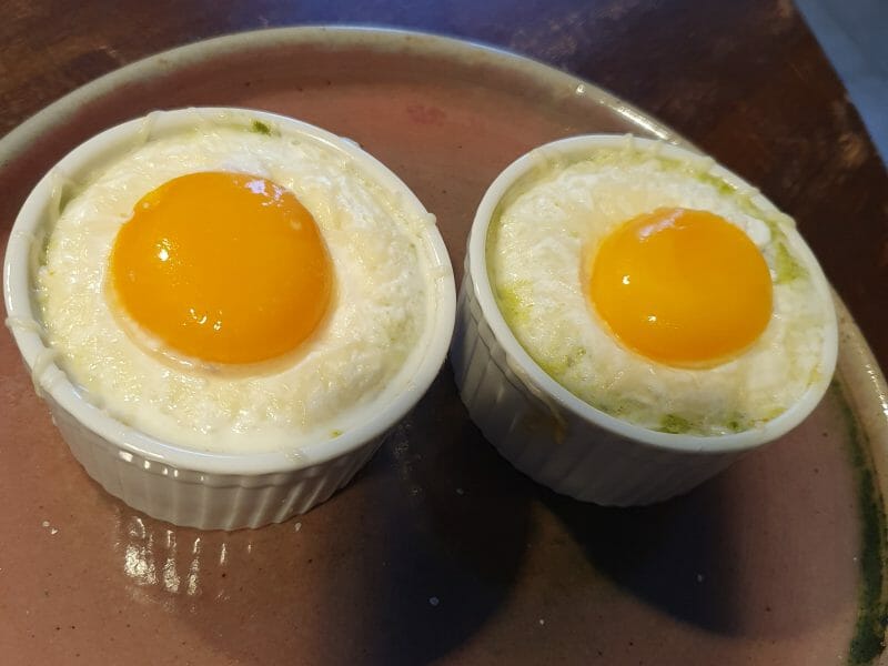 Cliquez pour zoomer ! Oeufs cocotte épinards et chorizo Thermomix par sophie51300