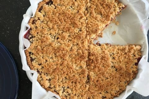 Cliquez pour zoomer ! Tarte aux cerises façon crumble Thermomix par trixyv