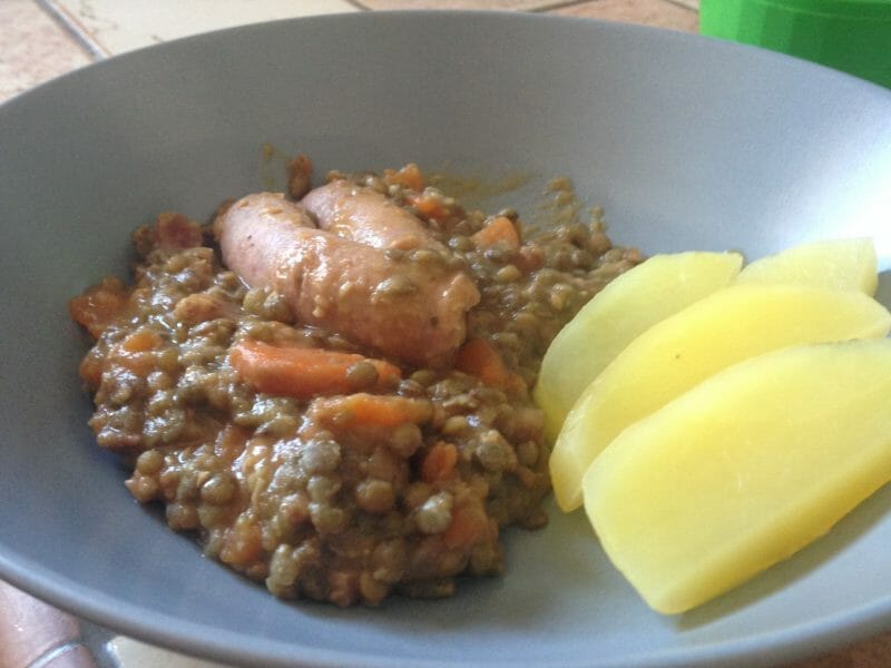 Cliquez pour zoomer ! Lentilles et ses saucisses Thermomix par Mimile
