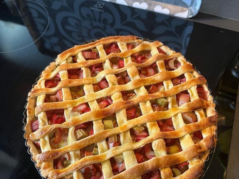 Cliquez pour zoomer ! Tarte aux fraises et à la rhubarbe Thermomix par Mathilde2b