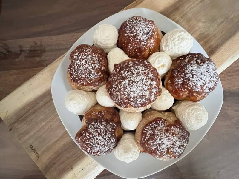 Cliquez pour zoomer ! Choux craquelin fraises chantilly Thermomix par Mathilde2b