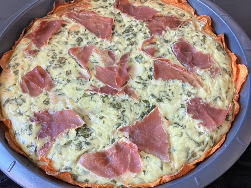 Cliquez pour zoomer ! Quiche à la patate douce, feta et jambon cru Thermomix par bricedd