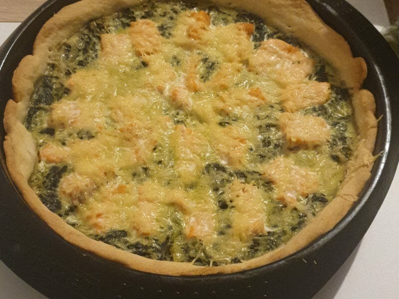 Cliquez pour zoomer ! Tarte épinards, saumon et chèvre Thermomix par chanel_97one