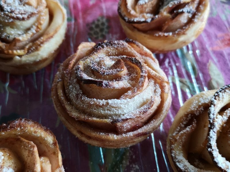 Cliquez pour zoomer ! Roses feuilletées aux pommes Thermomix par Sosso35