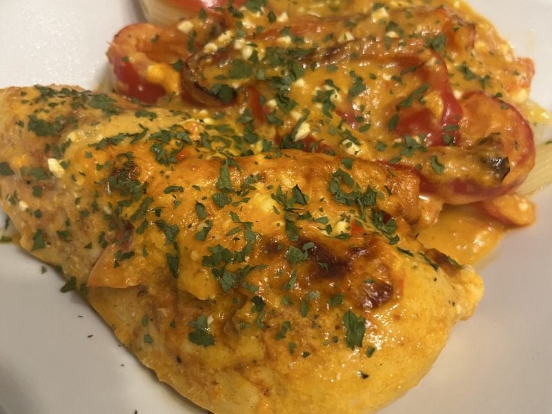 Cliquez pour zoomer ! Poulet à la crème de poivrons Thermomix par fumiki3